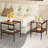 Set Of 2 Rectangle End Table, Tempered Glass Tabletop With MDF Layer, Modern Table For Living Room , Brown Glass-1979531722-1979531721