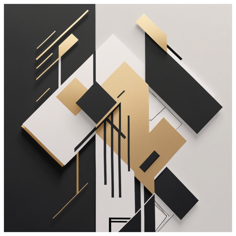 Tapisserie murale formes géométriques superposées - Décoration murale abstraite, 50 po H x 60 po L avec 4 œillets