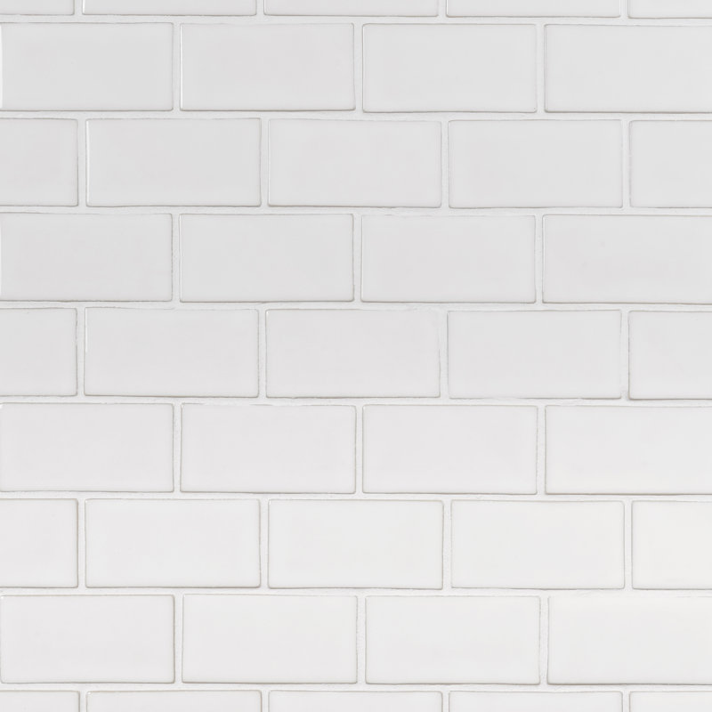 Divine Subway 3" x 6" Glass Tile (32 Pieces 4.16 Sq. Ft. / Case), Natural White