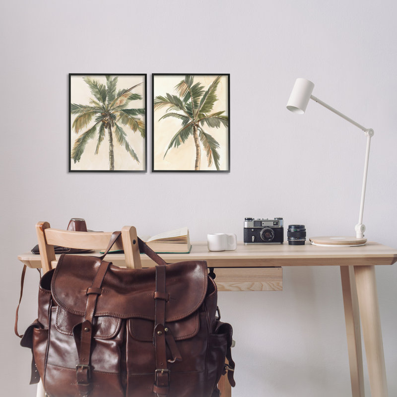 «Majestic Towering Palms», ensemble de 2 giclées encadrées par Ethan Harper, Giclée encadrée noir minuit, H 14 po x l 11 po
