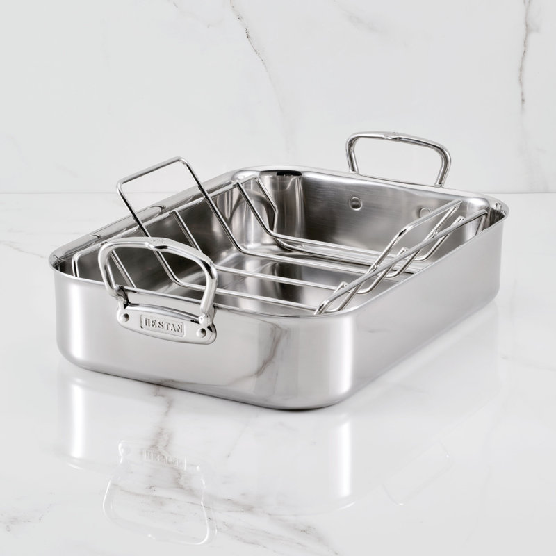 Small Polished Roaster With Rack