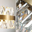 Barlina Crystal LED Chandelier- Modern LED Crystal Chandelier – Elegant Gold Flush Ceiling Light with Open Ring Pendant Design, Crystal Lamps for Living Room, Hall, Bathroom, Bedroom & Foyer-887404865