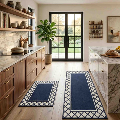 Tapis de cuisine antidérapant lavable à la machine (ensemble de 2)
