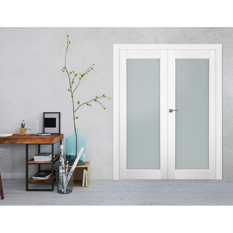 Porte française en bois manufacturé et verre Smart Pro, 59,5 po x 79,38 po, Droite