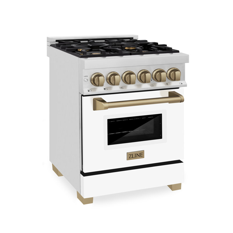 ZLINE Autograph 24" Legacy Dual Fuel Range w/ 4 Burners, Champagne Bronze