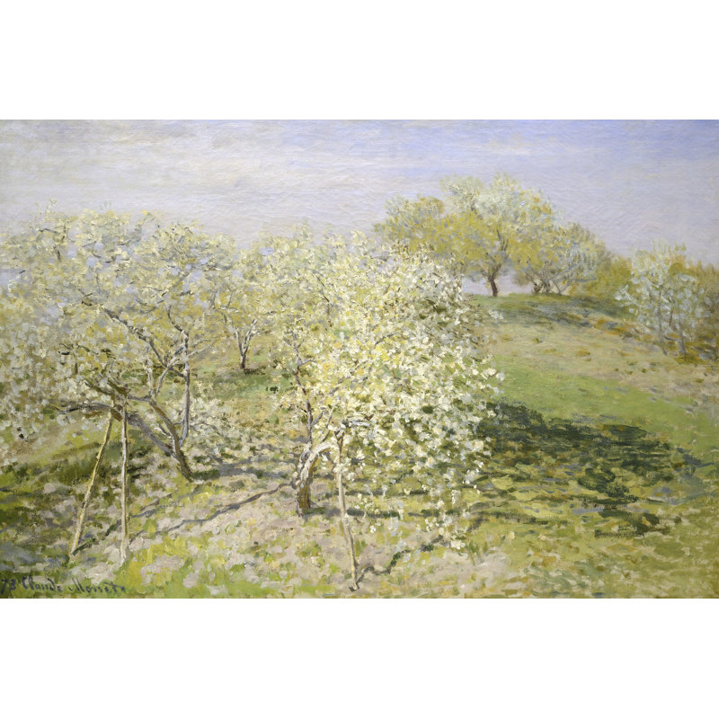 Arbres fruitiers en fleurs par Claude O. Monet, H 20 po x l 30 po