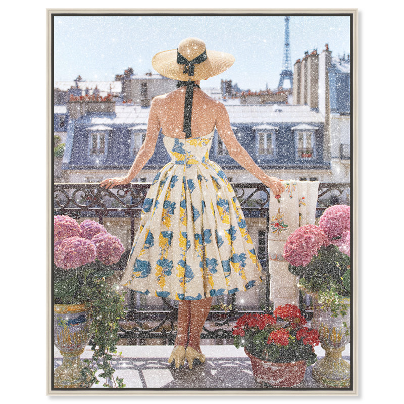 Paris Balcony Print by Oliver Gal, 17"H x 21"W, Silver Floater Frame