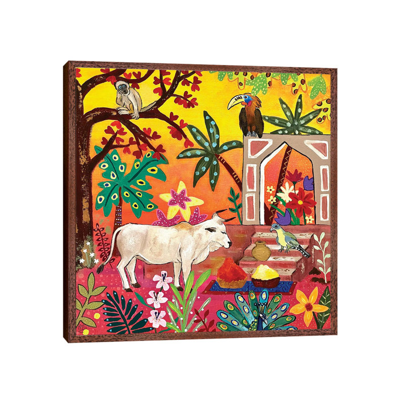 Sacred Cow In The Maharaja'S Garden by Magali Modoux - Gallery-Wrapped Canvas Giclée on Canvas, 66.04 cm H x 66.04 cm W