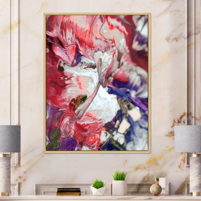 Magnifique fluide abstrait mixte - œuvre d'art moderne sur toile