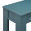 Console élégante en bois massif, fini bleu foncé, idéale pour une entrée. Elle offre des options de rangement.