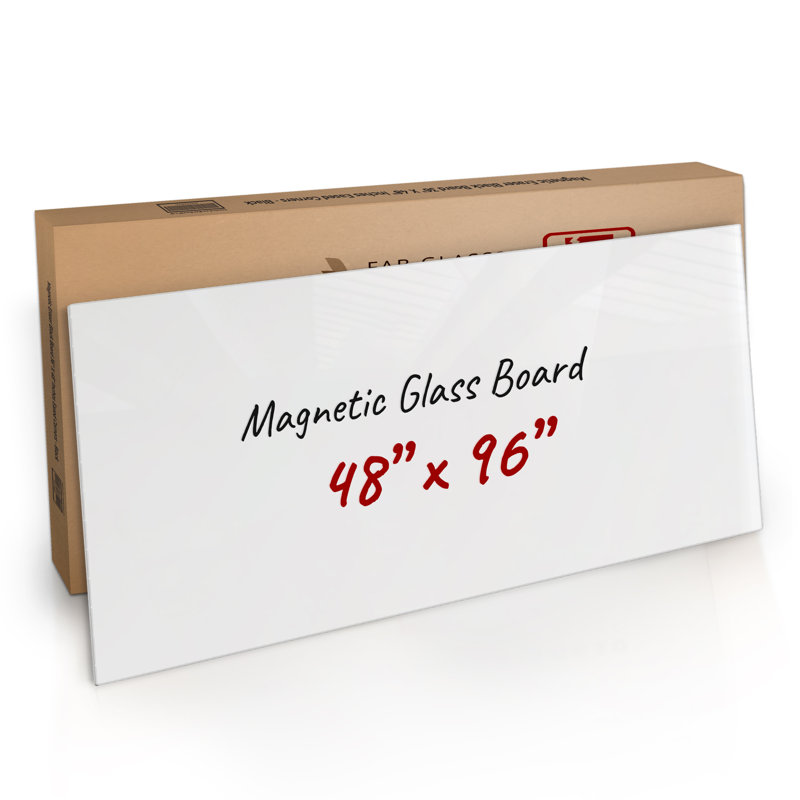 Tableau magnétique mural en verre Bojorquez, Blanc, 48 po x 96 po