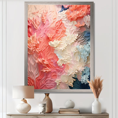 «Pink and White Coastal Coral Collage - Coastal Coral Under Water, reproduction d'art sur toile
