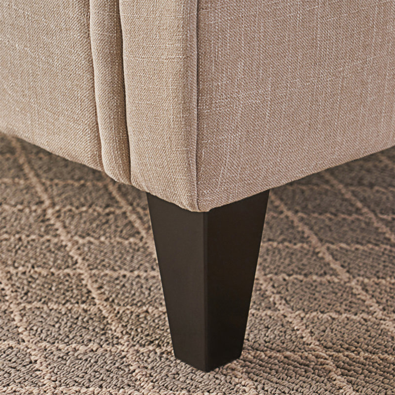 Mirod Comfy Accent Chair With Tufted Backrest, Light Beige