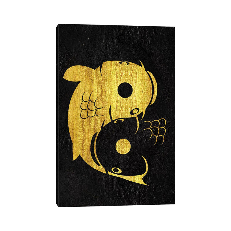 Yin Yang Carp by Alberto Perez - Print on Canvas, Wrapped Canvas, 45.72cm H x 30.48cm W x 1.91cm D