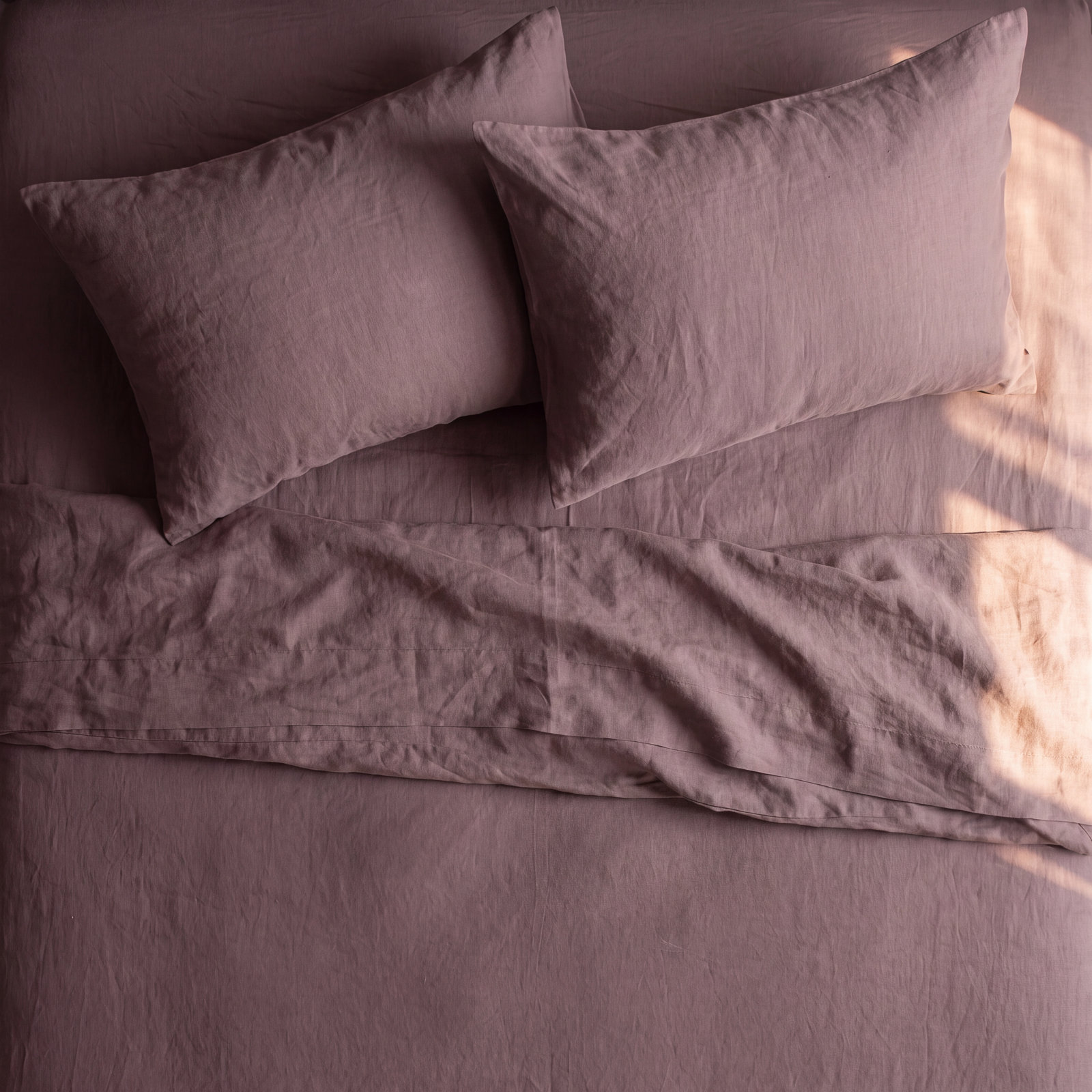 Linen Sheet Set, Clove, Queen Sheet Set with 2 Pillowcases