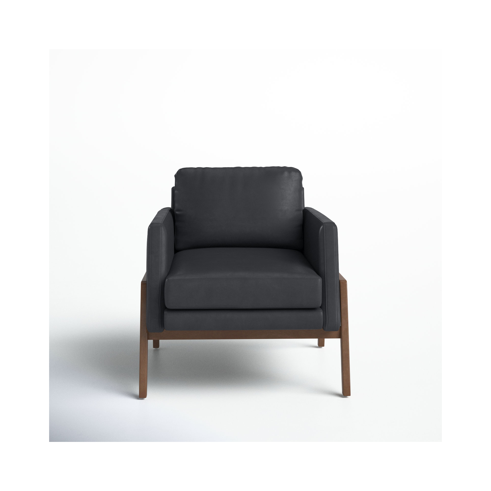 Bodie Genuine Leather Club Chair, Heirloom Black 