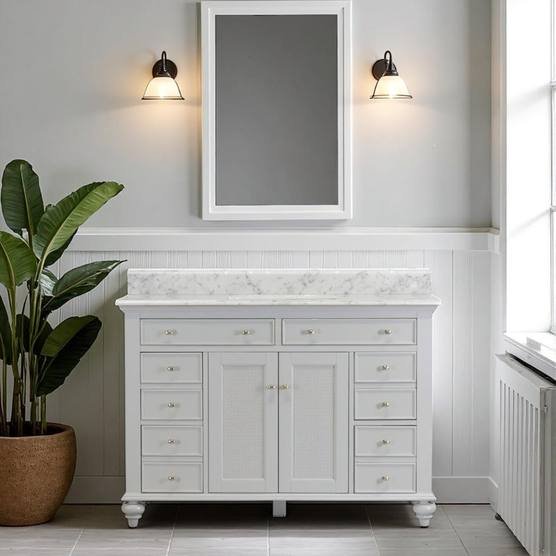 Meuble-lavabo simple 48 po, Gris