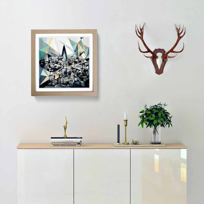 City of London Geometric - Framed Print, Oak