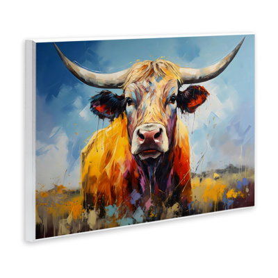 Plaque murale Moody Longhorn Portrait, design par LSR Creative Studio