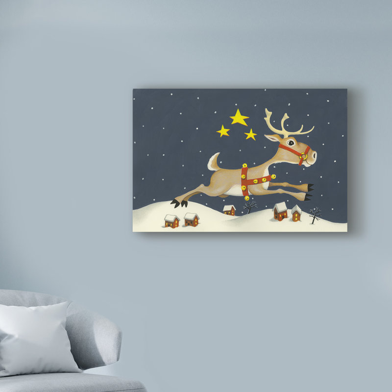 «Santas Reindeer» par Margaret Wilson - reproduction sur toile, H 16 po x l 24 po x P 2 po