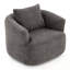 Fauteuil demi-tonneau pivotant rembourré avec coussin décoratif-200430919