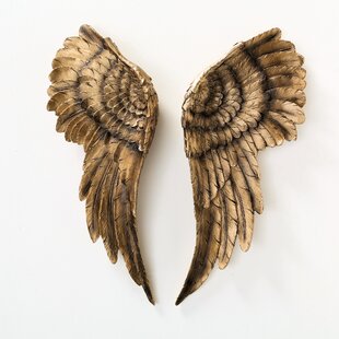 Artwork Of Gold Angel Wings For Wall Hanging by MagicSimSim