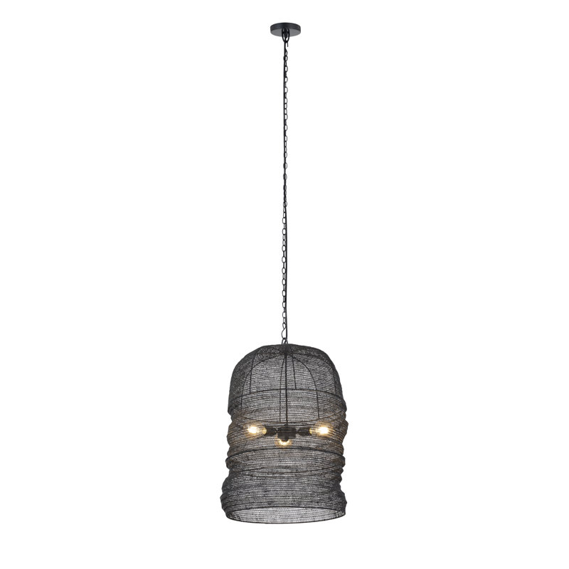 Kara Black Powder Pendant Light