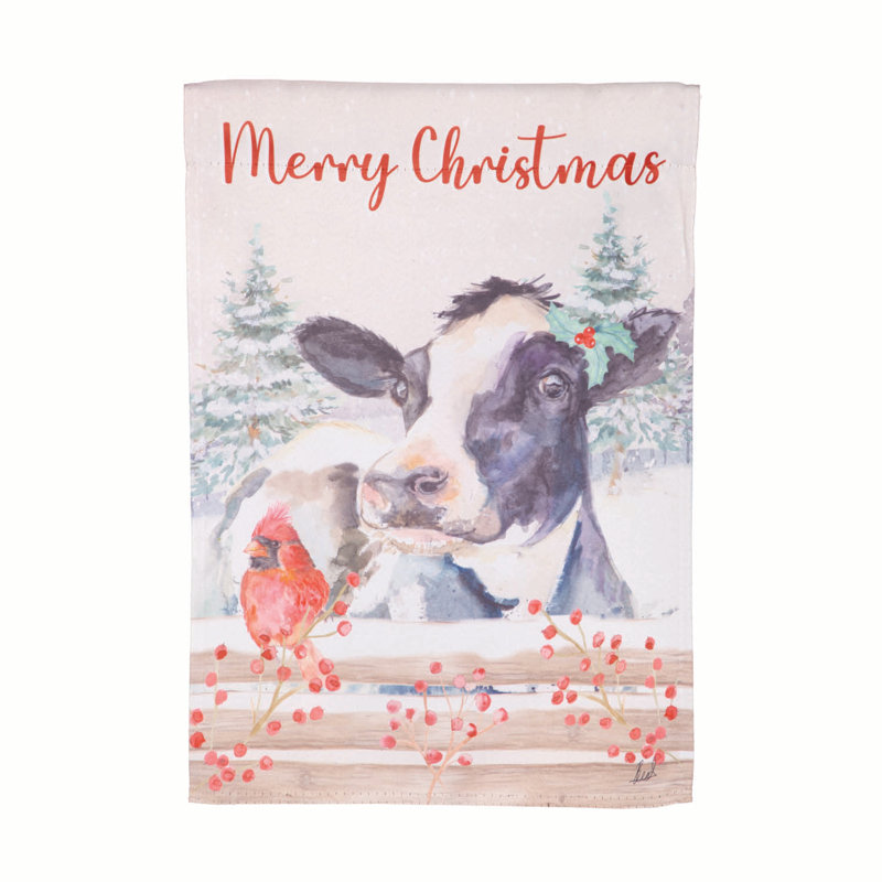 Drapeau de jardin Farm Cow and Cardinal