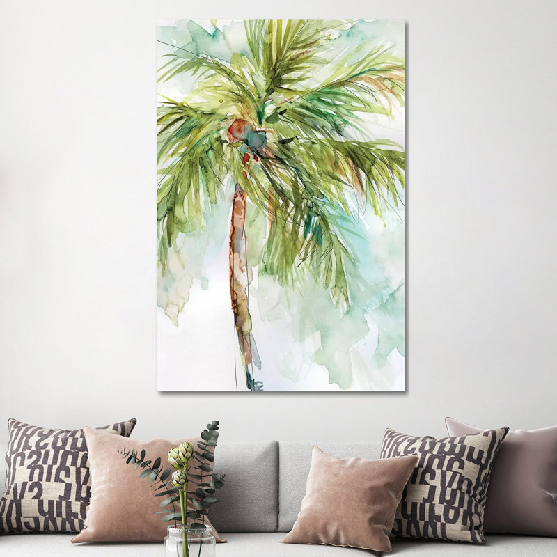 «Palm Breezes I» par Carol Robinson, reproduction d'art sur toile tendue, H 60 po x l 40po x P 1,5 po