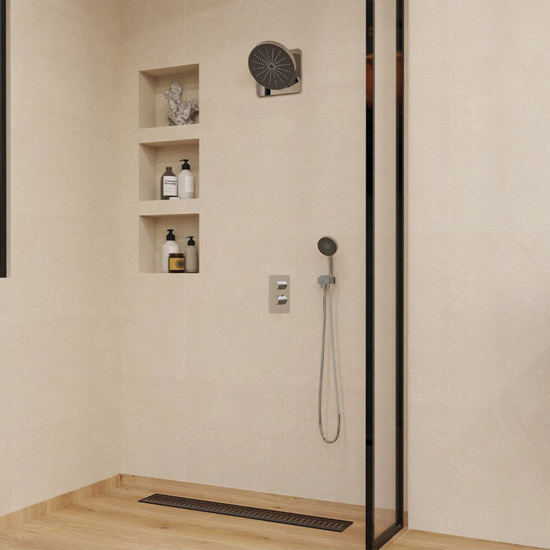 DAX Capri Brass Shower System with Hand Shower, Chrome