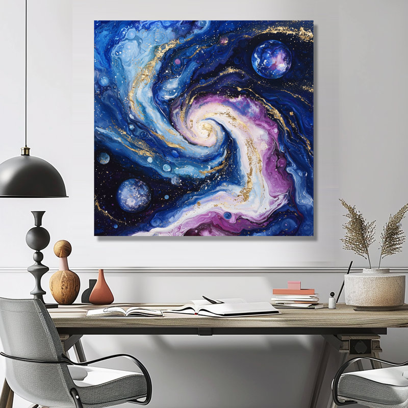 Planètes dans le système solaire dans l'espace II - Astronomie, décoration murale en métal, impression sur métal