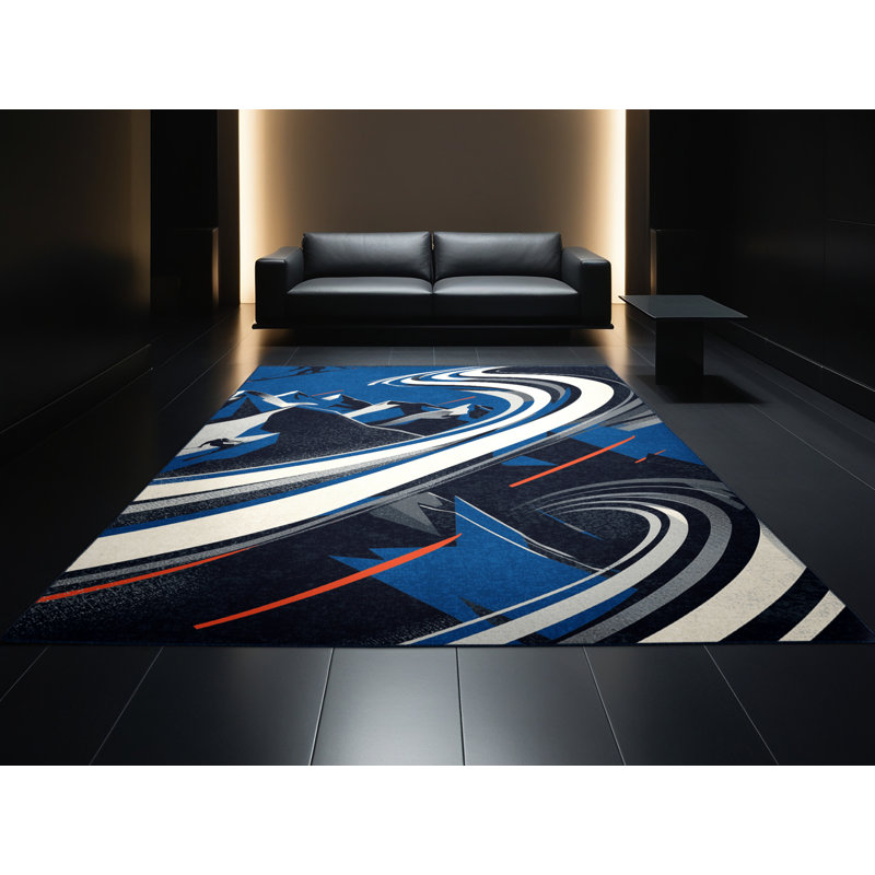 Tapis gris élégant et chic lavable à la machine Aust, 4 x 6