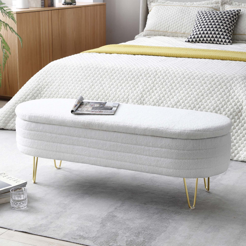 Repose-pieds avec rangement Altalune, Polyester beige