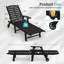 Ensemble de chaise longue inclinable d'extérieur en PEHD avec porte-gobelet-132473516