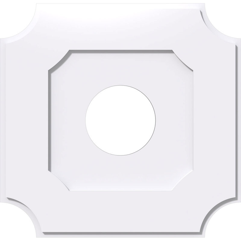 12"OD x 7"ID x 7"C x 1"P Locke Architectural Grade PVC Contemporary Ceiling Medallion, 1" H x 12" W x 12" D