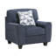 Chaise de salon en tissu chenille durable avec coussin décoratif bleu, design contemporain, 1pc-1624715873