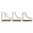 MELANNCO 3 Pieces Floating Wall, Wood and Curve Metal Shelves, Natural
