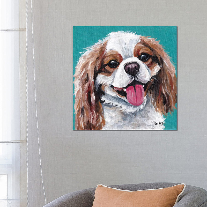 King Charles Spaniel - King by Hippie Hound Studios - Wrapped Canvas Painting, 66.04 cm H x 66.04 cm W x 3.175 cm D