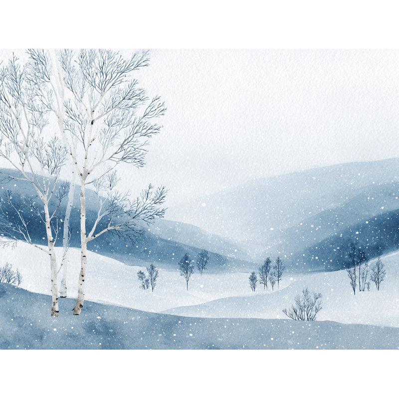 «Snowy Ridge Birch», art mural sur toile, H 36 po x l 48 po