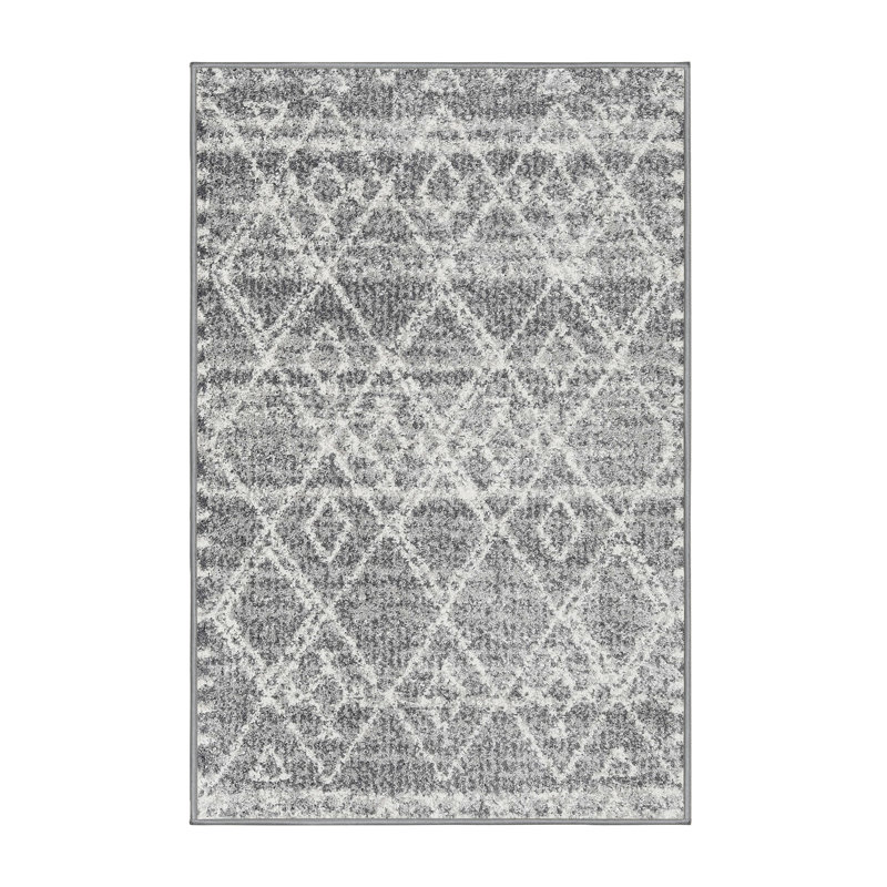 Tapis contemporain gris, Rectangle 5 pi x 8 pi