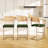 Mid-Century Modern Stool, Set of 1, 26.2" Height Counter Stool, Natural Rattan Back with Thick Padded Seat & Metal Legs – Green-1406714042