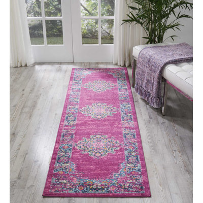 Abbate Oriental Fuchsia Pink Area Rug