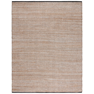 Natural Fiber Flat Weave Jute/Cotton Rug in Natural/Bleach