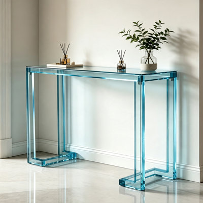 Console d'entrée en acrylique avec pattes en forme de U