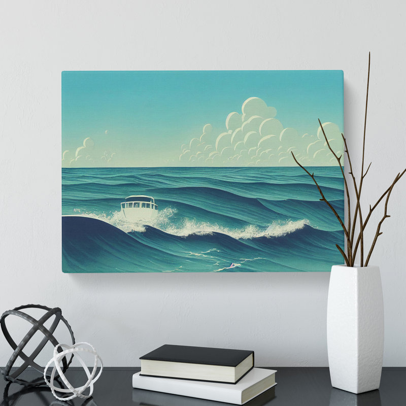 Boat Modern Art - Wrapped Canvas, 35cm H x 50cm W x 3cm D