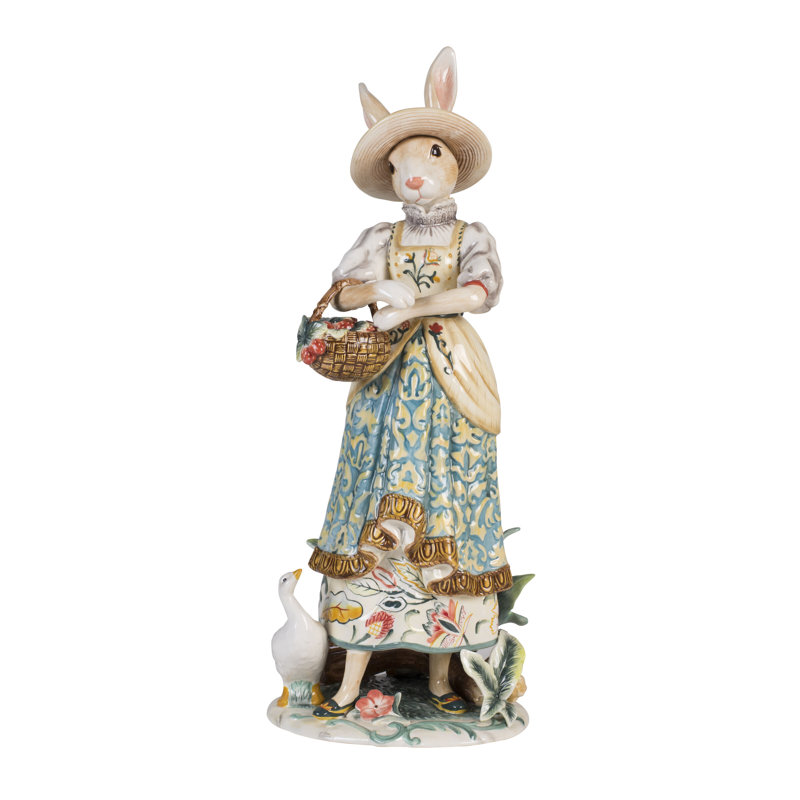 Fitz and Floyd Dapper Rabbits Female Figurine