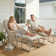 Patio Lounge Chair With Ottoman, Outdoor Egg Chair With 4" Thick Cushions, Set Of 2