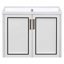 Meuble-lavabo mural 24 po avec lavabo en céramique et 2 portes à volets