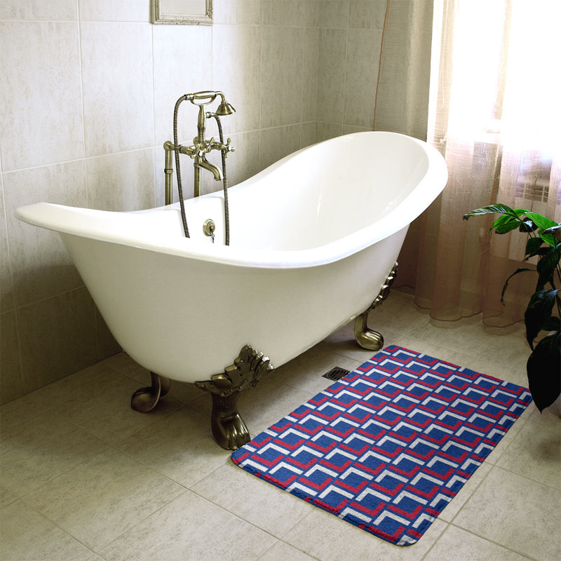 Tapis pour salle de bain Baltimore, l 17 po x L 24 po, Blue/Red/White