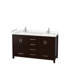 Base de meuble-lavabo double autoportante de 59 po avec miroir de 58 po Sheffield-31336893